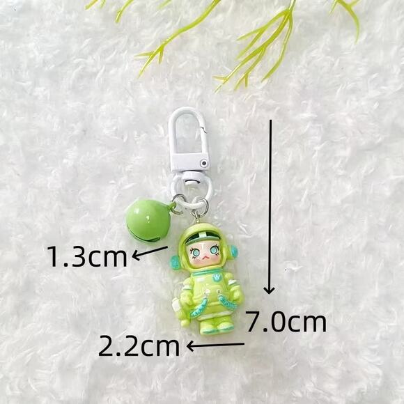 Skull Panda Phone Charm Keychain - Green-3F0-8 - Picture 1 of 2